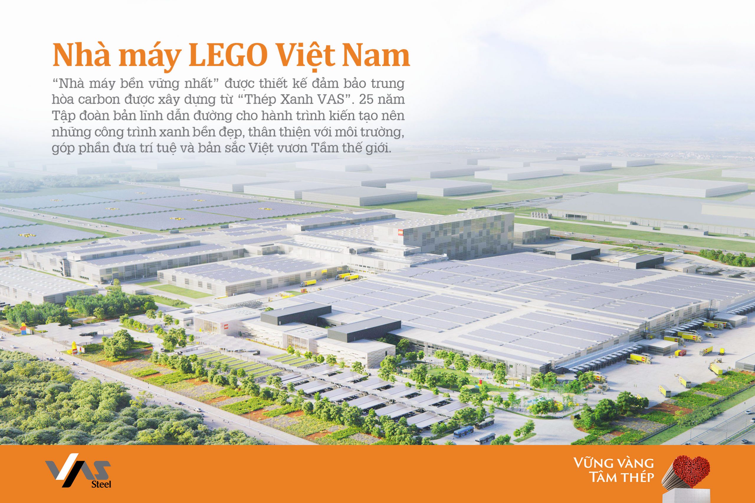 Thép xanh VAS kiến tạo công trình nhà máy LEGO Việt Nam